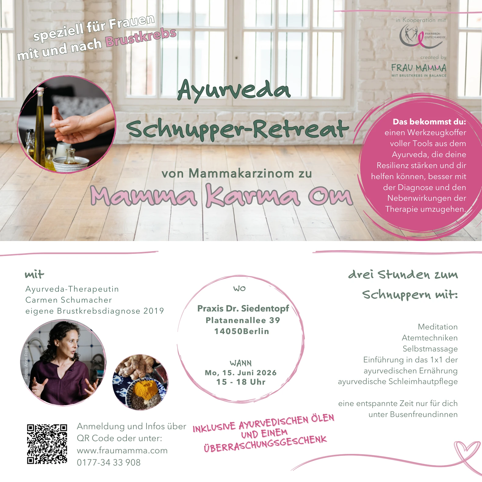 Werbe PopUp für das Ayurveda-Schnupperretreat am 15.06.2026
